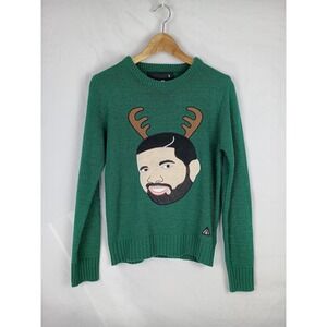 American Stitch Drake Cable-Knit Sweater Size Small Green Embroidered